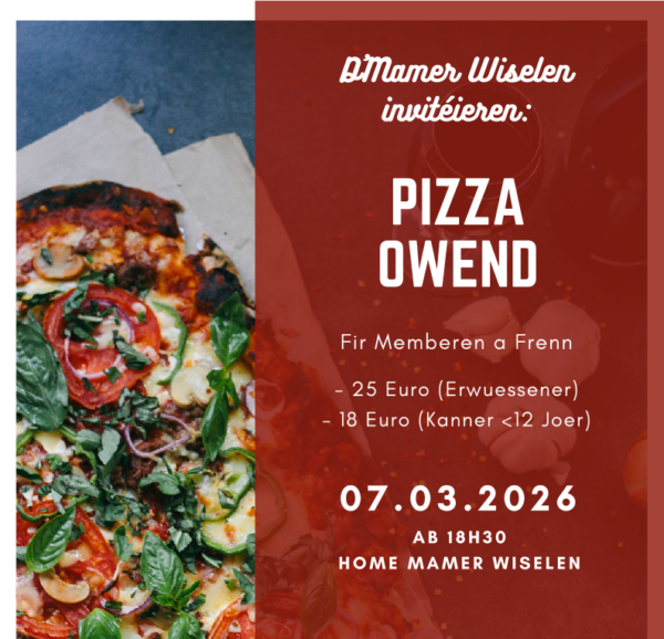 Pizzaowend - 07.03.2026 - Erwuëssener / Adulte / Adult